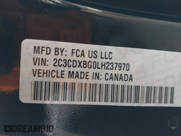 2020 Dodge Charger SXT with VIN 2C3CDXBG0LH237970, listed as a IAAI auction lot 41088945 with 106,674 mi miles and . Bid and sale history available at DreamBid. Image 9.
