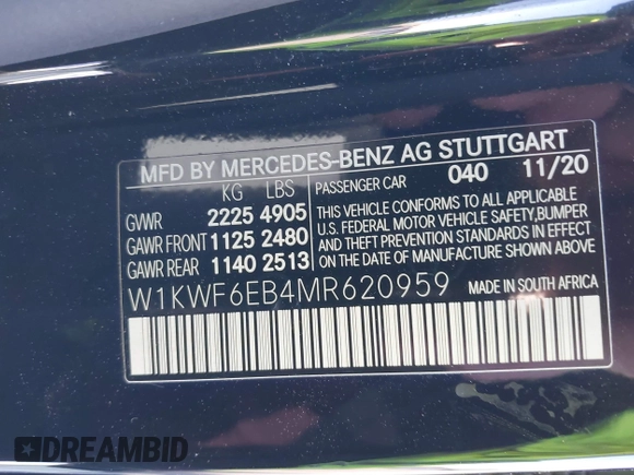 2021 Mercedes-Benz C 43 AMG z VIN W1KWF6EB4MR620959, wystawiony jako IAAI lot #41806933 z przebiegiem 32 621 mil mil oraz . Historia ofert i sprzedaży dostępna na DreamBid. Obrazek 9.