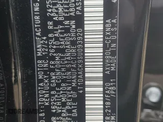 2025 Toyota Camry LE with VIN 4T1DAACK9SU093920, listed as a Copart auction lot 50157745 with 2,088 mi miles and Non Repairable. Bid and sale history available at DreamBid. Image 12.