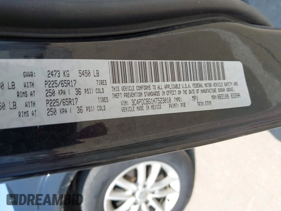 2017 Dodge Journey SXT with VIN 3C4PDCBG1HT523010, listed as a IAAI auction lot 42404624 with 198,519 mi miles and . Bid and sale history available at DreamBid. Image 9.