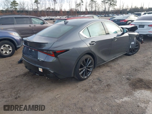 2024 Lexus IS with VIN JTHBZ1E24R5035556, listed as a IAAI auction lot 41770122 with 10,129 mi miles. Bid and sale history available at carsss.com. Image 4.
