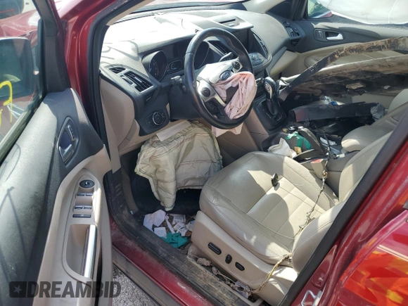 2014 Ford Escape SE z VIN 1FMCU9G95EUD55672, wystawiony jako Copart lot #65274425 z przebiegiem Nie podano mil oraz Szkoda całkowita • Salvage title. Historia ofert i sprzedaży dostępna na DreamBid. Obrazek 8.