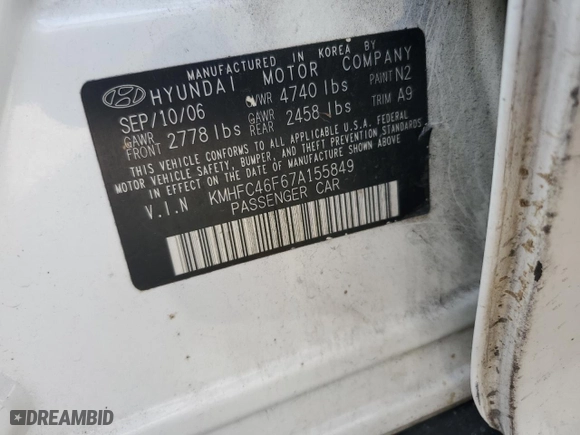 2007 Hyundai Azera SE with VIN KMHFC46F67A155849, listed as a Copart auction lot 73035374 with 140,508 mi miles and Salvage Title. Bid and sale history available at carsss.com. Image 16.