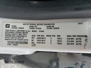 2007 GMC Canyon SLE1 z VIN 1GTDS13E678222966, wystawiony jako Copart lot #59161005 z przebiegiem 216 084 mil mil oraz Czysty tytuł • Clean title. Historia ofert i sprzedaży dostępna na DreamBid. Obrazek 12.