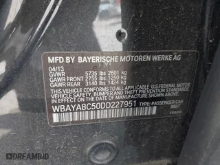 2013 BMW 7 Series 750i with VIN WBAYA8C50DD227951, listed as a IAAI auction lot 41842264 with 157,438 mi miles. Bid and sale history available at carsss.com. Image 9.