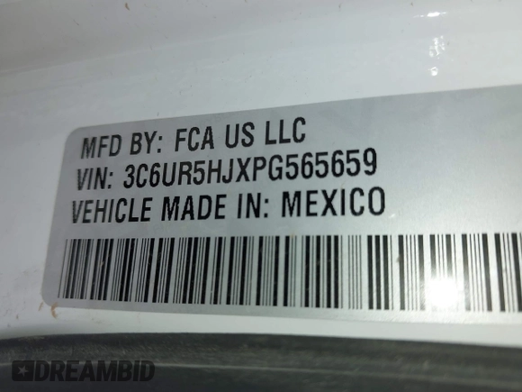 2023 Ram 2500 Tradesman with VIN 3C6UR5HJXPG565659, listed as a IAAI auction lot 42202269 with 76,099 mi miles and . Bid and sale history available at DreamBid. Image 8.