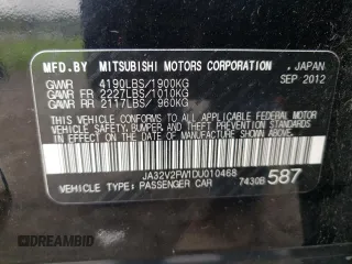 2013 Mitsubishi Lancer SE with VIN JA32V2FW1DU010468, listed as a Copart auction lot 73953524 with 124,975 mi miles and Salvage Title. Bid and sale history available at carsss.com. Image 14.