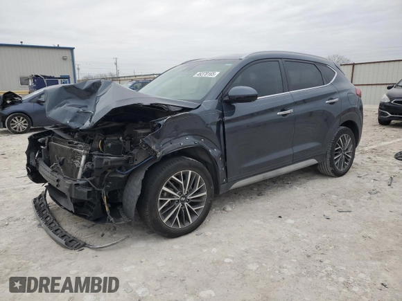 2019 Hyundai Tucson Sport with VIN KM8J33AL8KU020171, listed as a Copart auction lot 46378165 with 99,348 mi miles and Salvage Title. Bid and sale history available at carsss.com. Image 1.