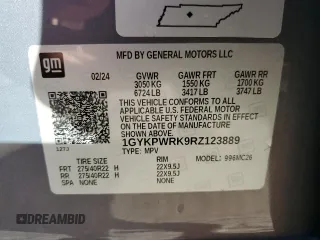 2024 Cadillac LYRIQ Sport z VIN 1GYKPWRK9RZ123889, wystawiony jako Copart lot #80591984 z przebiegiem 3 036 mil mil oraz Szkoda całkowita • Salvage title. Historia ofert i sprzedaży dostępna na DreamBid. Obrazek 16.
