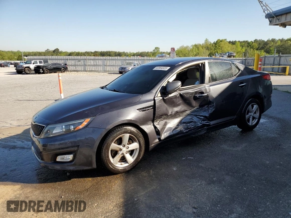 2015 Kia Optima LX with VIN 5XXGM4A75FG442561, listed as a Copart auction lot 52884935 with 146,818 mi miles and Salvage Title. Bid and sale history available at DreamBid. Image 1.