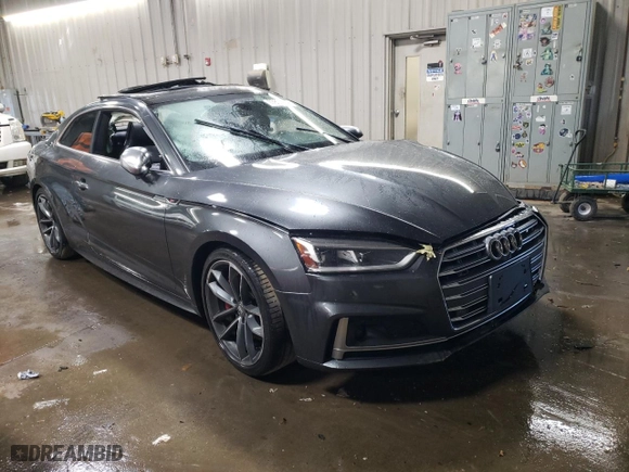 2018 Audi S5 Coupe Prestige with VIN WAUR4AF58JA104040, listed as a Copart auction lot 77801084 with 79,442 mi miles and Non Repairable. Bid and sale history available at carsss.com. Image 4.