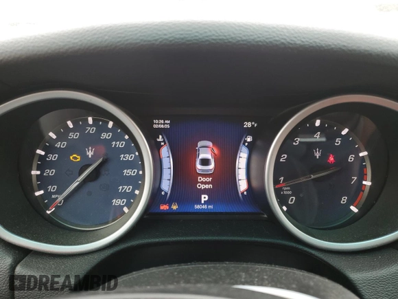 2015 Maserati Ghibli S Q4 with VIN ZAM57RTA1F1145377, listed as a Copart auction lot 43502375 with 58,046 mi miles and Salvage Title. Bid and sale history available at carsss.com. Image 9.
