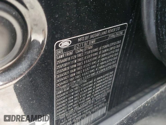 2018 Land Rover Range Rover Velar R-Dynamic SE z VIN SALYL2RV9JA756239, wystawiony jako Copart lot #58501575 z przebiegiem 74 487 mil mil oraz Szkoda całkowita • Salvage title. Historia ofert i sprzedaży dostępna na DreamBid. Obrazek 13.
