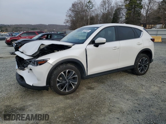 2023 Mazda CX-5 2.5 S Premium Package with VIN JM3KFBDM4P0182545, listed as a Copart auction lot 48975625 with 19,152 mi miles and Salvage Title. Bid and sale history available at carsss.com. Image 1.