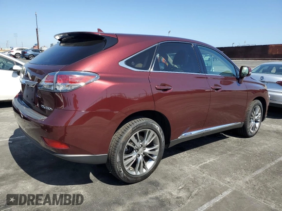 2013 Lexus RX 450h with VIN JTJZB1BA9D2008859, listed as a Copart auction lot 61040415 with 158,823 mi miles and Salvage title. Bid and sale history available at DreamBid. Image 3.