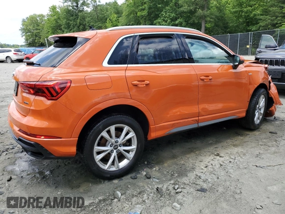 2023 Audi Q3 S line Premium z VIN WA1DECF37P1148165, wystawiony jako Copart lot #60192885 z przebiegiem 27 657 mil mil oraz Szkoda całkowita • Salvage title. Historia ofert i sprzedaży dostępna na DreamBid. Obrazek 3.