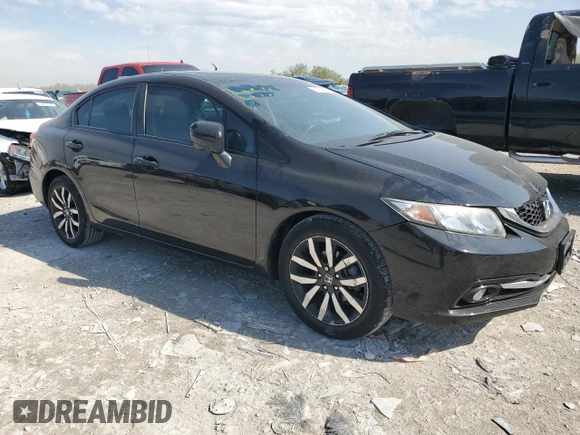 2015 Honda Civic EX-L with VIN 19XFB2F93FE094400, listed as a Copart auction lot 52739475 with 92,108 mi miles and Salvage Title. Bid and sale history available at carsss.com. Image 4.