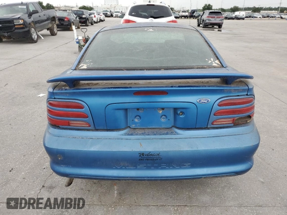 1995 Ford Mustang with VIN 1FALP4045SF145706, listed as a Copart auction lot 69829614 with 164,460 mi miles and Salvage Title. Bid and sale history available at carsss.com. Image 6.