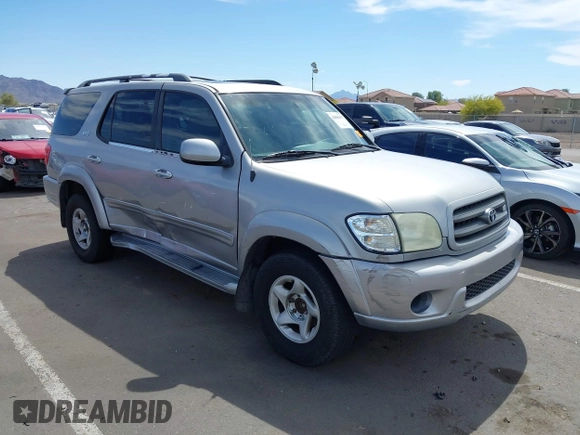 2002 Toyota Sequoia SR5 with VIN 5TDZT34A32S113234, listed as a IAAI auction lot 42086627 with 282,821 mi miles and . Bid and sale history available at carsss.com. Image 1.