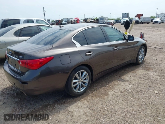 2014 Infiniti Q50 Sport with VIN JN1BV7ARXEM690925, listed as a IAAI auction lot 42163630 with 130,931 mi miles and . Bid and sale history available at carsss.com. Image 4.