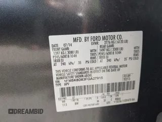 2015 Ford Explorer XLT z VIN 1FM5K8D83FGA27915, wystawiony jako IAAI lot #42358075 z przebiegiem 119 295 mil mil oraz . Historia ofert i sprzedaży dostępna na DreamBid. Obrazek 9.