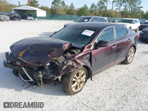 2013 Kia Optima EX with VIN 5XXGN4A72DG193243, listed as a IAAI auction lot 41895565 with 203,846 mi miles. Bid and sale history available at carsss.com. Image 2.