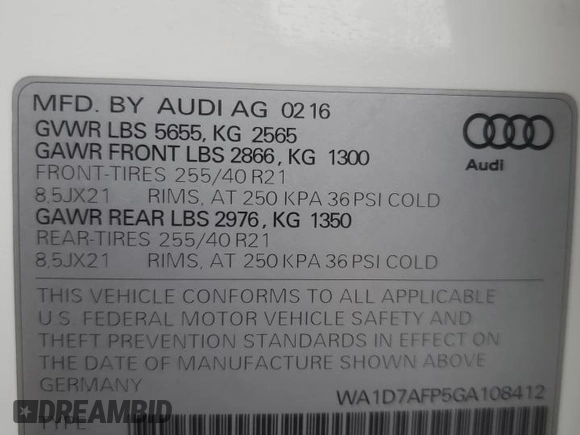 2016 Audi Q5 Premium Plus z VIN WA1D7AFP5GA108412, wystawiony jako Copart lot #56346355 z przebiegiem 90 307 mil mil oraz Szkoda całkowita • Salvage title. Historia ofert i sprzedaży dostępna na DreamBid. Obrazek 13.