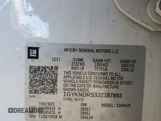 2018 Cadillac XT5 Luxury AWD с VIN 1GYKNDRS3JZ187893, выставлен на аукционе Copart как лот 58516375 с пробегом 60 992 миль миль и Списание • Salvage title. История ставок и продаж доступна на DreamBid. Изображение 13.