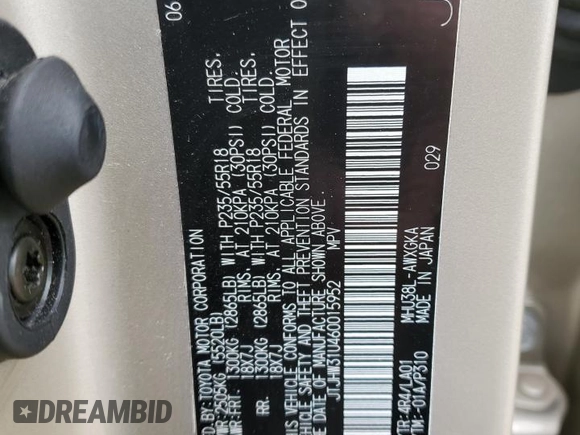 2006 Lexus RX 400h с VIN JTJHW31U460015952, выставлен на аукционе Copart как лот 60699545 с пробегом 90 147 миль миль и Списание • Salvage title. История ставок и продаж доступна на DreamBid. Изображение 12.