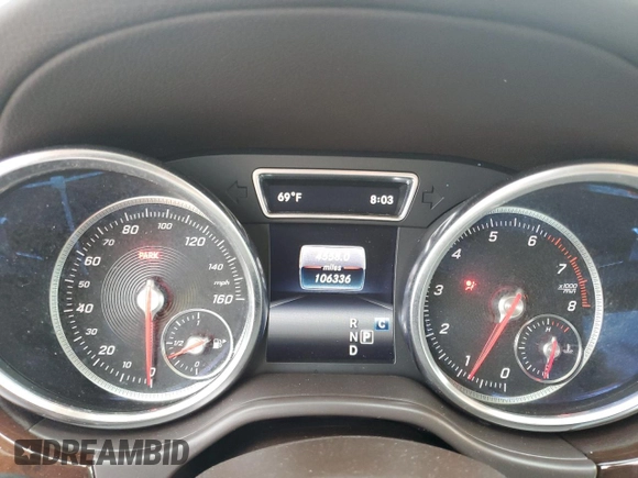 2019 Mercedes-Benz GLS 450 with VIN 4JGDF6EE3KB222770, listed as a Copart auction lot 59012615 with 106,336 mi miles and Salvage title. Bid and sale history available at DreamBid. Image 9.