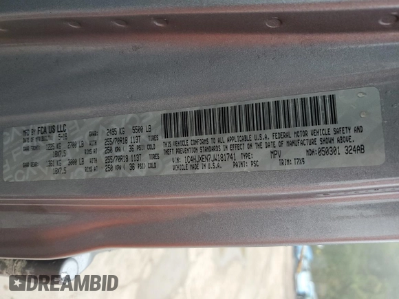 2018 Jeep Wrangler Unlimited Sahara z VIN 1C4HJXEN7JW181741, wystawiony jako Copart lot #74131294 z przebiegiem Nie podano mil oraz Nie do naprawy • Non repairable. Historia ofert i sprzedaży dostępna na DreamBid. Obrazek 13.