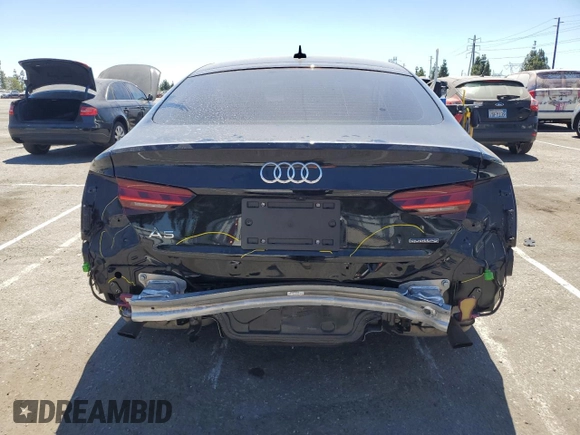 2023 Audi A5 Sportback Premium Plus with VIN WAUCBCF51PA047292, listed as a Copart auction lot 68124044 with 23,693 mi miles and Salvage Title. Bid and sale history available at carsss.com. Image 6.