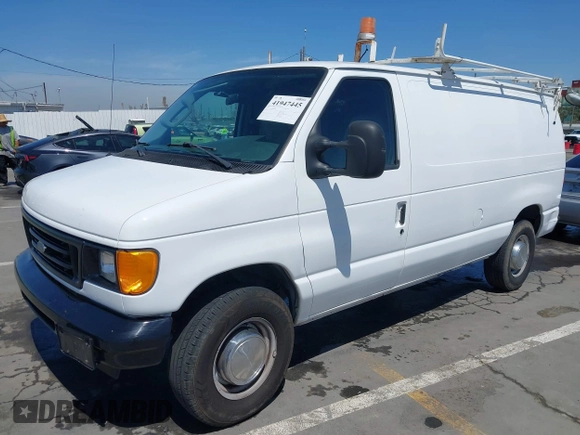 2006 Ford Econoline Cargo with VIN 1FTNE24L66HA64111, listed as a IAAI auction lot 41947445 with 205,025 mi miles and . Bid and sale history available at DreamBid. Image 2.