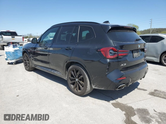 2023 BMW X3 sDrive30i with VIN 5UX43DP05P9P87523, listed as a Copart auction lot 52484675 with 24,834 mi miles and Salvage Title. Bid and sale history available at DreamBid. Image 2.