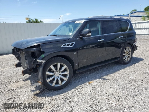 2014 Infiniti QX80 with VIN JN8AZ2NE6E9064366, listed as a Copart auction lot 62819525 with 137,817 mi miles and Salvage title. Bid and sale history available at DreamBid. Image 1.