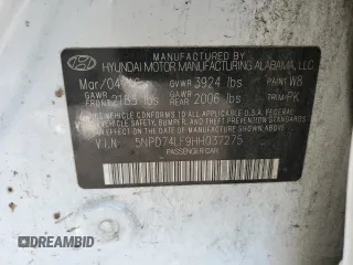 2017 Hyundai Elantra SE with VIN 5NPD74LF9HH037275, listed as a Copart auction lot 50552095 with 239,520 mi miles and Salvage title. Bid and sale history available at DreamBid. Image 13.