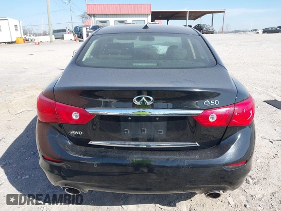 2015 Infiniti Q50 Premium with VIN JN1BV7AR0FM397827, listed as a IAAI auction lot 41774729 with 85,616 mi miles. Bid and sale history available at carsss.com. Image 16.