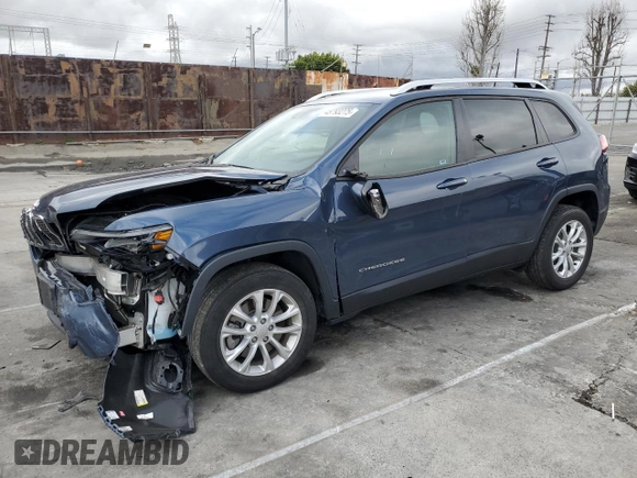 2021 Jeep Cherokee Latitude with VIN 1C4PJLCB7MD173703, listed as a Copart auction lot 48793275 with 40,849 mi miles and Salvage Title. Bid and sale history available at carsss.com. Image 1.