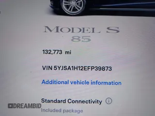 2014 Tesla Model S 60 with VIN 5YJSA1H12EFP39873, listed as a IAAI auction lot 42443414 with 132,773 mi miles and . Bid and sale history available at DreamBid. Image 15.