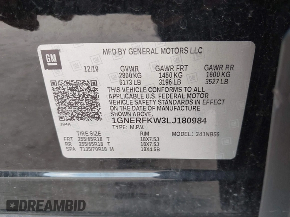 2020 Chevrolet Traverse LS with VIN 1GNERFKW3LJ180984, listed as a IAAI auction lot 42241631 with 69,654 mi miles and . Bid and sale history available at DreamBid. Image 9.