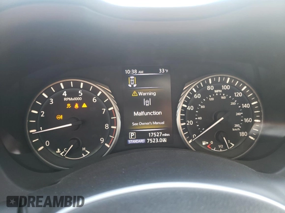 2022 Infiniti Q60 Red Sport 400 with VIN JN1FV7LL3NM680313, listed as a Copart auction lot 40974084 with 17,527 mi miles and . Bid and sale history available at DreamBid. Image 9.