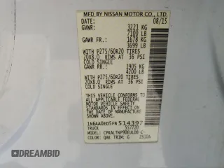 2015 Nissan Titan SE with VIN 1N6AA0ED5FN514397, listed as a Copart auction lot 58356325 with 70,102 mi miles and Salvage title. Bid and sale history available at DreamBid. Image 12.