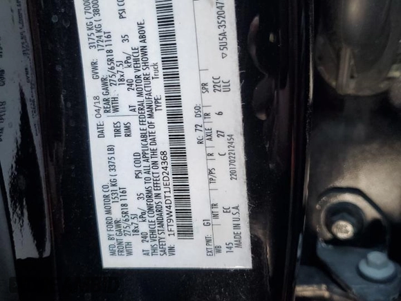 2018 Ford F-450 z VIN 1FT9W4DT1JED24368, wystawiony jako Copart lot #73235634 z przebiegiem 65 774 mil mil oraz Szkoda całkowita • Salvage title. Historia ofert i sprzedaży dostępna na DreamBid. Obrazek 12.