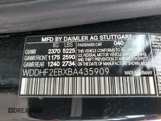 2011 Mercedes-Benz E 350 Luxury with VIN WDDHF2EBXBA435909, listed as a Copart auction lot 55822995 with 153,607 mi miles and Salvage title. Bid and sale history available at DreamBid. Image 13.