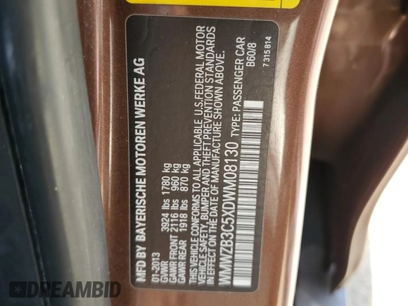 2013 MINI Countryman with VIN WMWZB3C5XDWM08130, listed as a Copart auction lot 45046245 with Not provided miles and Salvage title. Bid and sale history available at DreamBid. Image 13.