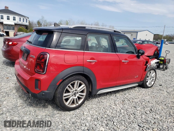 2021 MINI Countryman Cooper S with VIN WMZ83BR04M3M98250, listed as a Copart auction lot 53811515 with 45,054 mi miles and Salvage title. Bid and sale history available at DreamBid. Image 3.