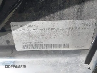 2013 Audi A4 Premium Plus with VIN WAUFFAFL1DN041923, listed as a IAAI auction lot 41993924 with 147,742 mi miles. Bid and sale history available at carsss.com. Image 9.