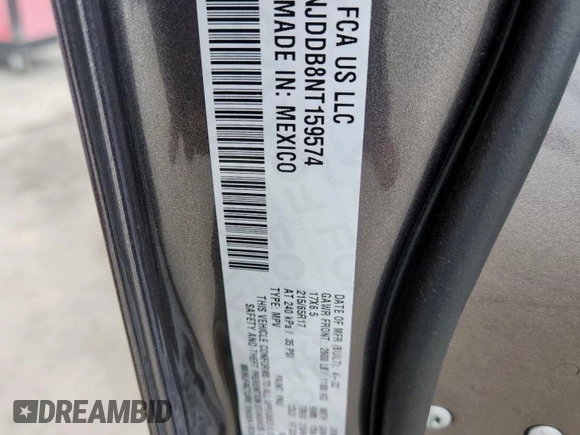 2022 Jeep Compass Trailhawk with VIN 3C4NJDDB8NT159574, listed as a Copart auction lot 58089285 with 24,276 mi miles and Salvage title. Bid and sale history available at DreamBid. Image 14.