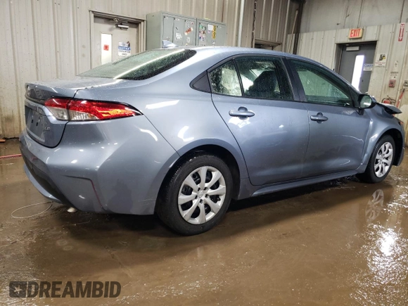 2021 Toyota Corolla LE with VIN 5YFEPMAE0MP196360, listed as a Copart auction lot 49592395 with 38,156 mi miles and Salvage Title. Bid and sale history available at DreamBid. Image 3.