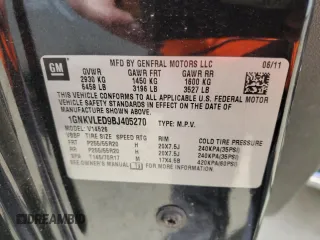2011 Chevrolet Traverse LTZ with VIN 1GNKVLED9BJ405270, listed as a Copart auction lot 49909365 with 116,660 mi miles and Salvage Title. Bid and sale history available at DreamBid. Image 14.